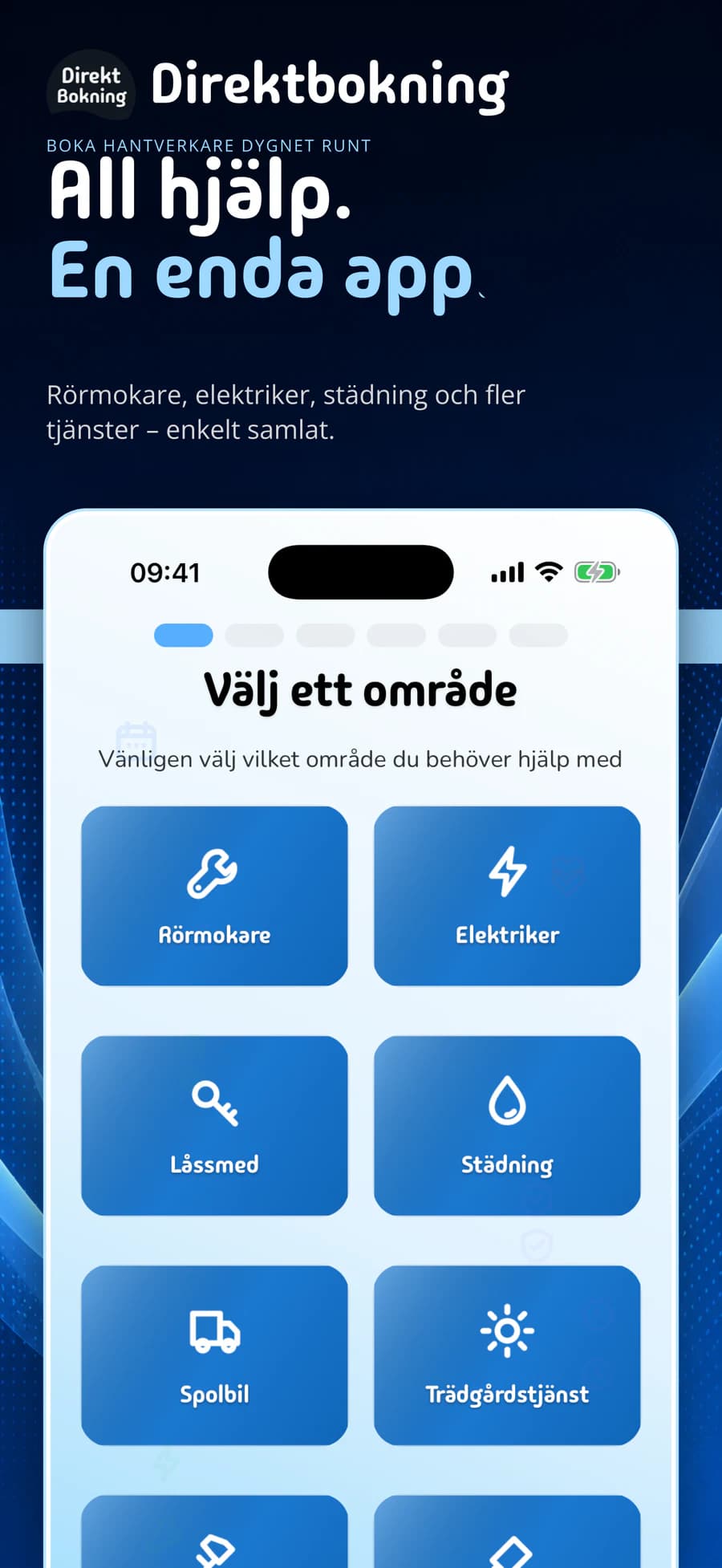 Alla tjänster samlade i Direktbokning